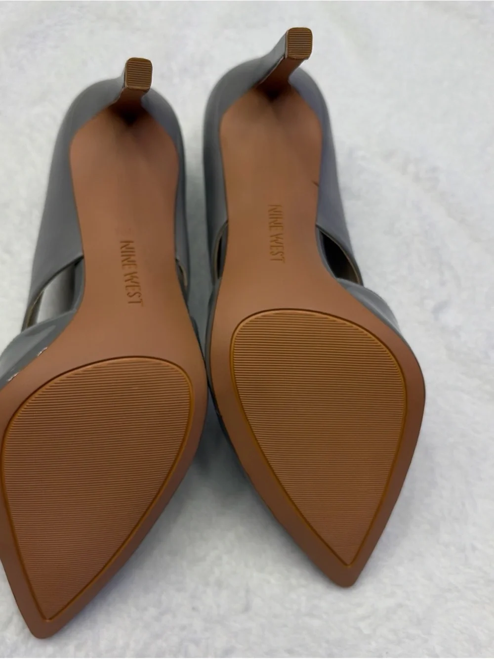 Nine West Gray Pointed Toe Cutout Stiletto Heels